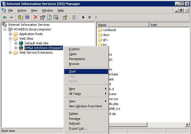 IIS start web site IIS start web site
